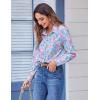 imageZeagoo Button Down Shirts for Women Dressy Floral Printed Long Sleeve Blouse Business Casual Work TopsCx183