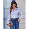 imageZeagoo Button Down Shirts for Women Dressy Floral Printed Long Sleeve Blouse Business Casual Work TopsCx183
