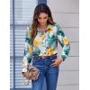 imageZeagoo Button Down Shirts for Women Dressy Floral Printed Long Sleeve Blouse Business Casual Work TopsDh637