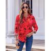imageZeagoo Button Down Shirts for Women Dressy Floral Printed Long Sleeve Blouse Business Casual Work TopsDh698