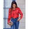 imageZeagoo Button Down Shirts for Women Dressy Floral Printed Long Sleeve Blouse Business Casual Work TopsDh698