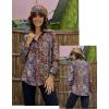 imageZeagoo Button Down Shirts for Women Dressy Floral Printed Long Sleeve Blouse Business Casual Work TopsMz721