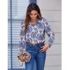 imageZeagoo Button Down Shirts for Women Dressy Floral Printed Long Sleeve Blouse Business Casual Work TopsMz748