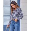imageZeagoo Button Down Shirts for Women Dressy Floral Printed Long Sleeve Blouse Business Casual Work TopsMz748