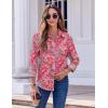 imageZeagoo Button Down Shirts for Women Dressy Floral Printed Long Sleeve Blouse Business Casual Work TopsMz750