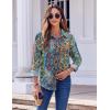 imageZeagoo Button Down Shirts for Women Dressy Floral Printed Long Sleeve Blouse Business Casual Work TopsMz779