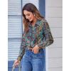 imageZeagoo Button Down Shirts for Women Dressy Floral Printed Long Sleeve Blouse Business Casual Work TopsMz779