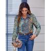 imageZeagoo Button Down Shirts for Women Dressy Floral Printed Long Sleeve Blouse Business Casual Work TopsMz779