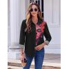 imageZeagoo Button Down Shirts for Women Dressy Floral Printed Long Sleeve Blouse Business Casual Work TopsPattern Black