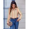 imageZeagoo Button Down Shirts for Women Dressy Floral Printed Long Sleeve Blouse Business Casual Work TopsStripe Multicolor