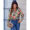 imageZeagoo Button Down Shirts for Women Dressy Floral Printed Long Sleeve Blouse Business Casual Work TopsWf70