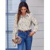 imageZeagoo Button Down Shirts for Women Dressy Floral Printed Long Sleeve Blouse Business Casual Work TopsXh216