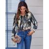 imageZeagoo Button Down Shirts for Women Dressy Floral Printed Long Sleeve Blouse Business Casual Work TopsZr220