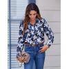imageZeagoo Button Down Shirts for Women Dressy Floral Printed Long Sleeve Blouse Business Casual Work TopsZw38