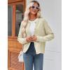 imageZeagoo Womens 2025 Cardigan Sweaters Button Down Crew Neck Open Front Long Sleeve Knit Cropped JacketsBeige