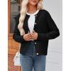 imageZeagoo Womens 2025 Cardigan Sweaters Button Down Crew Neck Open Front Long Sleeve Knit Cropped JacketsBlack