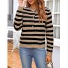 imageZeagoo Womens 2025 Cardigan Sweaters Button Down Crew Neck Open Front Long Sleeve Knit Cropped JacketsBrown Black