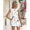 imageZeagoo Womens Summer Tank Tops 2025 Pleated Square Neck Loose Fit Casual Flowy Tunic Sleeveless ShirtsBlue Flower