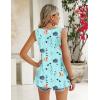 imageZeagoo Womens Summer Tank Tops 2025 Pleated Square Neck Loose Fit Casual Flowy Tunic Sleeveless ShirtsBlue Yellow Flowers