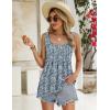 imageZeagoo Womens Summer Tank Tops 2025 Pleated Square Neck Loose Fit Casual Flowy Tunic Sleeveless ShirtsFloral Blue