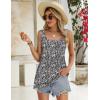 imageZeagoo Womens Summer Tank Tops 2025 Pleated Square Neck Loose Fit Casual Flowy Tunic Sleeveless ShirtsMulticolor Floral