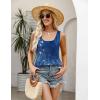 imageZeagoo Womens Summer Tank Tops 2025 Pleated Square Neck Loose Fit Casual Flowy Tunic Sleeveless ShirtsMz845
