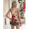 imageZeagoo Womens Summer Tank Tops 2025 Pleated Square Neck Loose Fit Casual Flowy Tunic Sleeveless ShirtsRed Flower