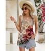 imageZeagoo Womens Summer Tank Tops 2025 Pleated Square Neck Loose Fit Casual Flowy Tunic Sleeveless ShirtsRed Flower
