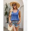 imageZeagoo Womens Summer Tank Tops 2025 Pleated Square Neck Loose Fit Casual Flowy Tunic Sleeveless ShirtsRoyal Blue