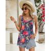 imageZeagoo Womens Summer Tank Tops 2025 Pleated Square Neck Loose Fit Casual Flowy Tunic Sleeveless ShirtsTye Dye Red Flower