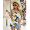 imageZeagoo Womens Summer Tank Tops 2025 Pleated Square Neck Loose Fit Casual Flowy Tunic Sleeveless ShirtsTye Dye Yellow Flower