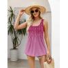 imageZeagoo Womens Summer Tank Tops 2025 Pleated Square Neck Loose Fit Casual Flowy Tunic Sleeveless ShirtsXh370