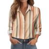 imageZeagoo Button Down Shirts for Women Dressy Floral Printed Long Sleeve Blouse Business Casual Work TopsStripe Multicolor