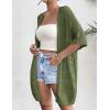 imageZeagoo Lightweight Summer Crochet Cardigan for Women Short Sleeve Kimono Boho Oversized Open Front Knitted CardiganArmy Green