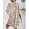 imageZeagoo Lightweight Summer Crochet Cardigan for Women Short Sleeve Kimono Boho Oversized Open Front Knitted CardiganBeige