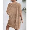 imageZeagoo Lightweight Summer Crochet Cardigan for Women Short Sleeve Kimono Boho Oversized Open Front Knitted CardiganBrown