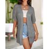 imageZeagoo Lightweight Summer Crochet Cardigan for Women Short Sleeve Kimono Boho Oversized Open Front Knitted CardiganDark Grey