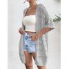 imageZeagoo Lightweight Summer Crochet Cardigan for Women Short Sleeve Kimono Boho Oversized Open Front Knitted CardiganGrey