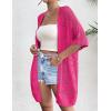 imageZeagoo Lightweight Summer Crochet Cardigan for Women Short Sleeve Kimono Boho Oversized Open Front Knitted CardiganHot Pink