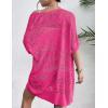 imageZeagoo Lightweight Summer Crochet Cardigan for Women Short Sleeve Kimono Boho Oversized Open Front Knitted CardiganHot Pink