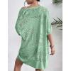 imageZeagoo Lightweight Summer Crochet Cardigan for Women Short Sleeve Kimono Boho Oversized Open Front Knitted CardiganLight Green
