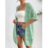 imageZeagoo Lightweight Summer Crochet Cardigan for Women Short Sleeve Kimono Boho Oversized Open Front Knitted CardiganLight Green