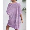 imageZeagoo Lightweight Summer Crochet Cardigan for Women Short Sleeve Kimono Boho Oversized Open Front Knitted CardiganLight Purple