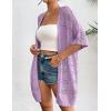 imageZeagoo Lightweight Summer Crochet Cardigan for Women Short Sleeve Kimono Boho Oversized Open Front Knitted CardiganLight Purple
