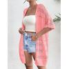 imageZeagoo Lightweight Summer Crochet Cardigan for Women Short Sleeve Kimono Boho Oversized Open Front Knitted CardiganPink