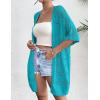 imageZeagoo Lightweight Summer Crochet Cardigan for Women Short Sleeve Kimono Boho Oversized Open Front Knitted CardiganTeal