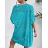 imageZeagoo Lightweight Summer Crochet Cardigan for Women Short Sleeve Kimono Boho Oversized Open Front Knitted CardiganTeal