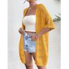 imageZeagoo Lightweight Summer Crochet Cardigan for Women Short Sleeve Kimono Boho Oversized Open Front Knitted CardiganYellow