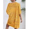 imageZeagoo Lightweight Summer Crochet Cardigan for Women Short Sleeve Kimono Boho Oversized Open Front Knitted CardiganYellow