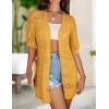 imageZeagoo Lightweight Summer Crochet Cardigan for Women Short Sleeve Kimono Boho Oversized Open Front Knitted CardiganYellow